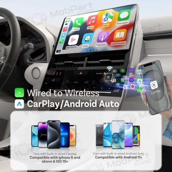 Draadloze CarPlay/Android Auto adapter Ottocast Mini Cube zilver CP88-T3