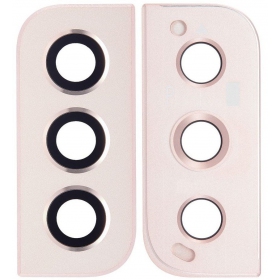 Samsung S906 Galaxy S22 Plus camera glas (roze / gouden) (met een frame)