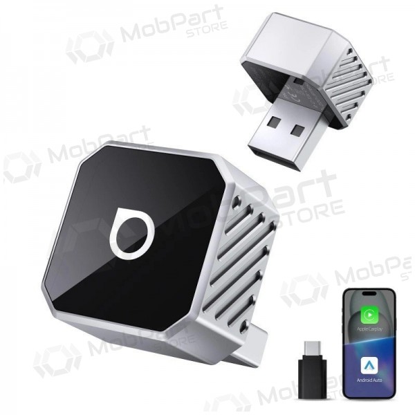 Draadloze CarPlay/Android Auto adapter Ottocast Mini Cube zilver CP88-T3