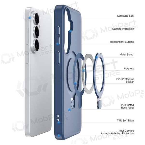 Samsung Galaxy S26 hoesje - Dux Ducis Yind Magnetic Stand (donkerblauw)