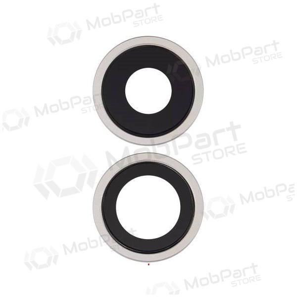 Apple iPhone 11 camera glas (2stuks) (zilverachtig) (met een frame)