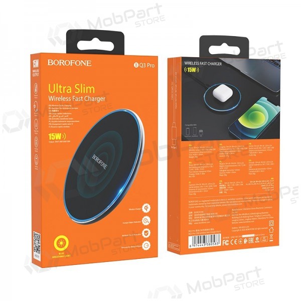 Draadloze oplader Borofone BQ3 Pro 15 W zwart