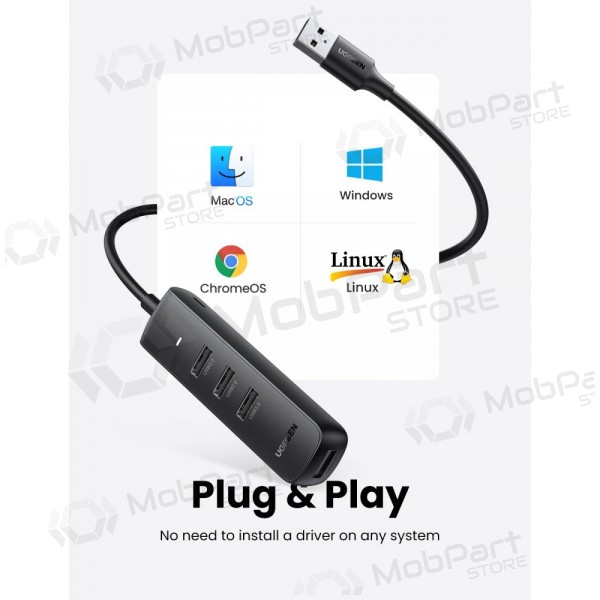 USB šakotuvas Ugreen CM416 USB-A 3.0 to 4xUSB-A 3.0 (10915) zwart