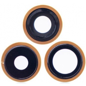 Apple iPhone 13 Pro camera glas (3stuks) (gouden) (met een frame)