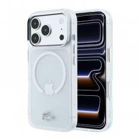 Apple iPhone 18 Pro Max hoesje - Lacoste IML Frosted Petit Pique Metal Logo MagSafe (transparant)