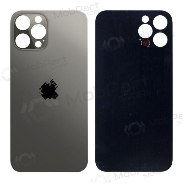 Apple iPhone 12 Pro Max achterklep batterij (zwart) (grotere camera-uitsparing)