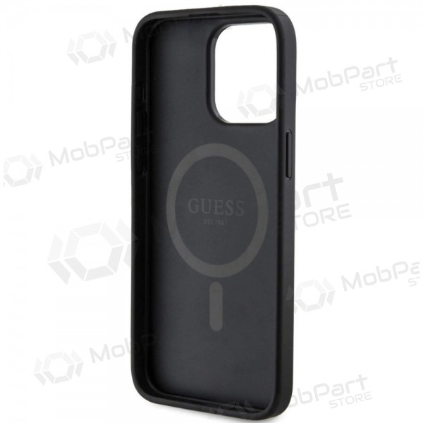 Apple iPhone 15 Pro Max hoesje - Guess PU Leather 4G Colored Ring MagSafe (zwart)