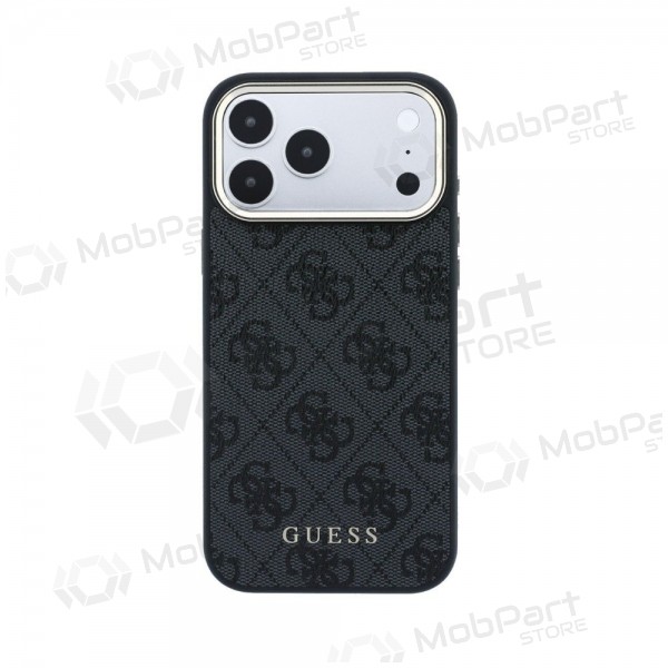 Apple iPhone 18 Pro hoesje - Guess PU Leather 4G Gold Frame MagSafe (zwart)