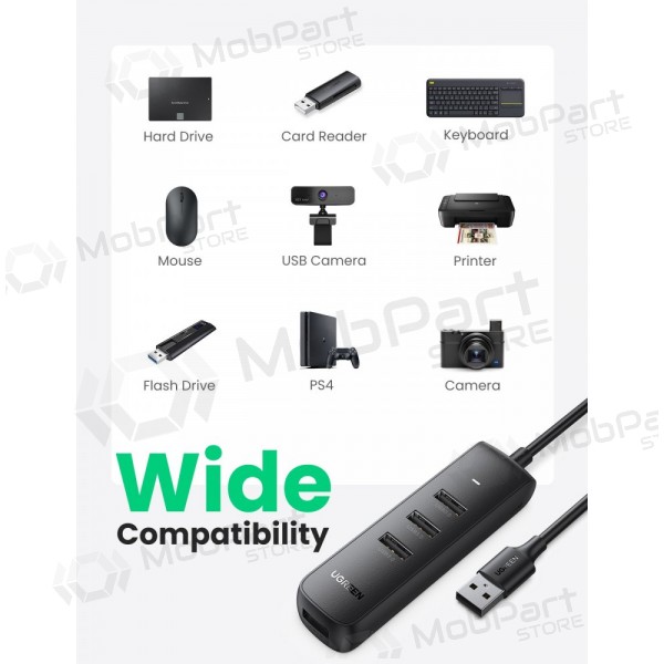USB šakotuvas Ugreen CM416 USB-A 3.0 to 4xUSB-A 3.0 (10915) zwart