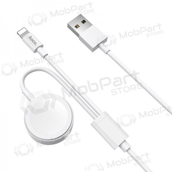 USB kabel HOCO U69 lightning 1.0m (with iWatch wireless charger) (wit)