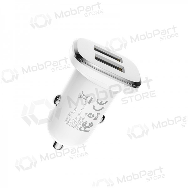 Lader automobilinis Borofone BZ12 x 2 USB (2.4A) (wit)