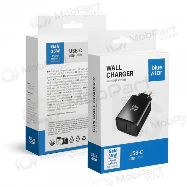 Telefoonoplader Blue Star 35 W USB-C zwart