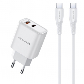 Telefoonoplader Awei PD81C-EU 22.5 W USB-C + USB-A met USB-C kabel 1 m