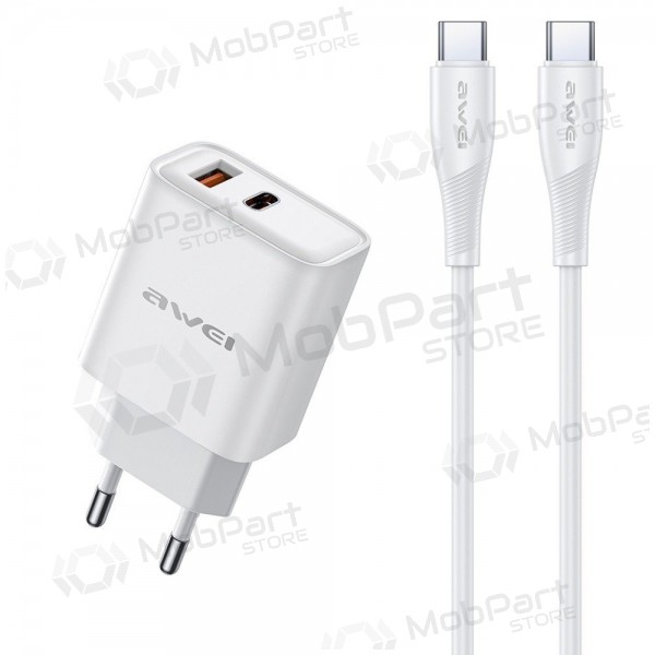 Telefoonoplader Awei PD81C-EU 22.5 W USB-C + USB-A met USB-C kabel 1 m