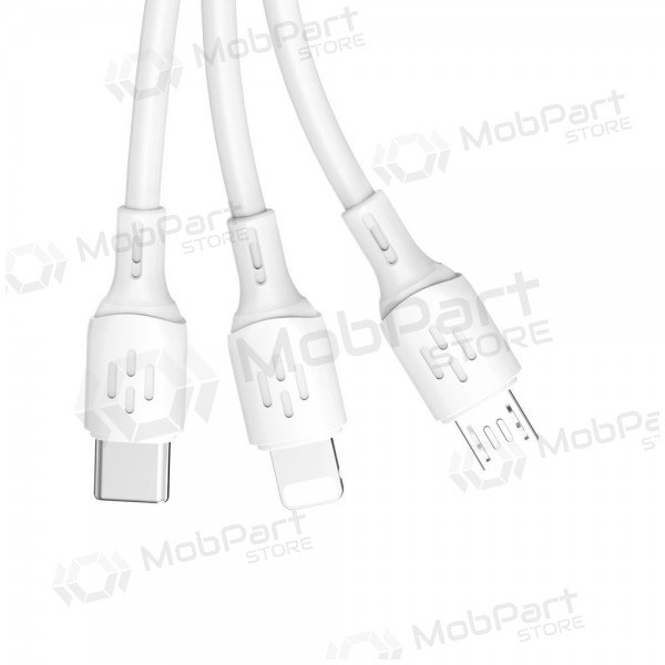 USB-kabel Dudao L8A-3in1 USB-A naar USB-C / Micro USB / Lightning 1.2 m 6A