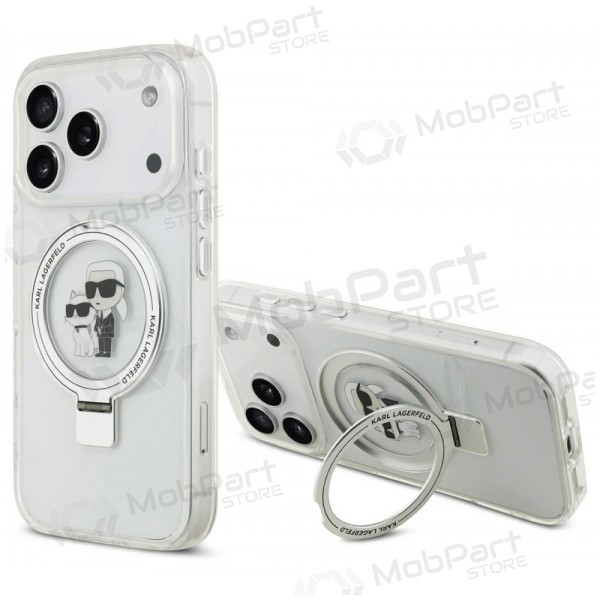 Apple iPhone 17 Pro Max hoesje - Karl Lagerfeld Ringstand Karl and Choupette MagSafe (transparant)