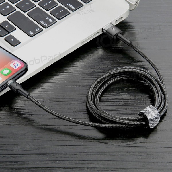 USB kabel Baseus Cafule USB-A to Lightning 2.4A 1.0m grijs-zwart CALKLF-BG1