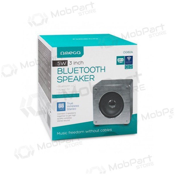 Bluetooth draagbare luidspreker OMEGA WOODEN OG60A (MicroSD, handsfree, AUX,FM) (grijs)