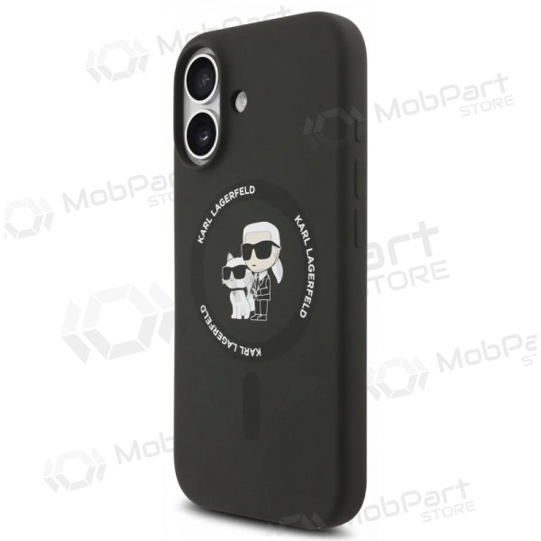 Apple iPhone 17 hoesje - Karl Lagerfeld Liquid Silicone Karl and Choupette MagSafe (zwart)