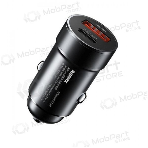 Autolader Remax RCC361 15W USB-C/USB-A zwart