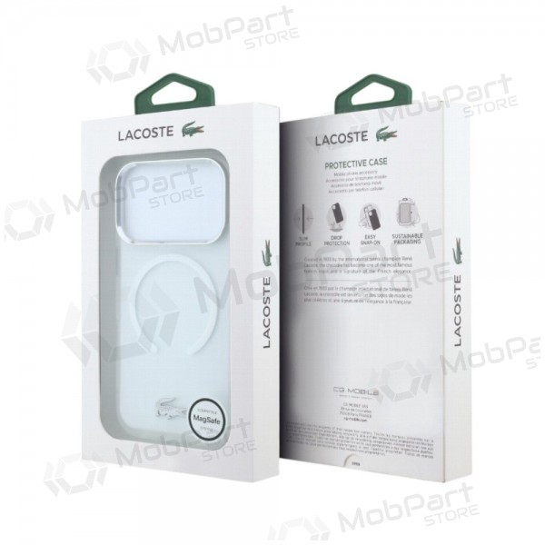 Apple iPhone 18 Pro hoesje - Lacoste IML Frosted Petit Pique Metal Logo MagSafe (transparant)