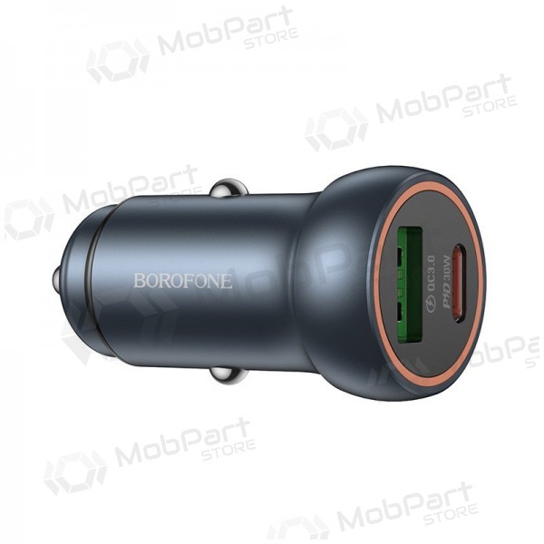 Autolader Borofone BZ32A USB-C/USB-A 30W grijs