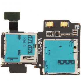 Samsung i9500 Galaxy S4 / i9505 Galaxy S4 SIM en microSD kaarts lizdo connector