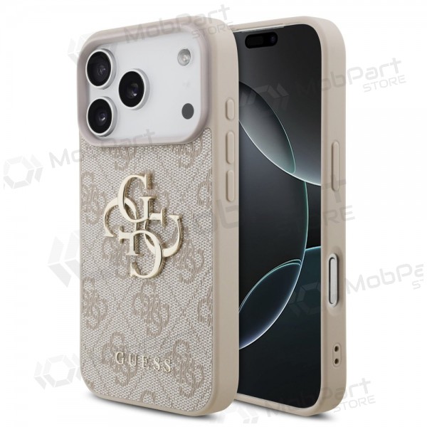 Apple iPhone 17 Pro hoesje - Guess PU 4G Metal Logo (roze)