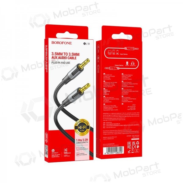 Audio kabel Borofone BL19 3,5mm to 3,5mm zwart