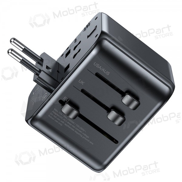 Universeel kelioninis lader Awei C-39 GaN 35W 2xUSB-A/3xUSB-C zwart