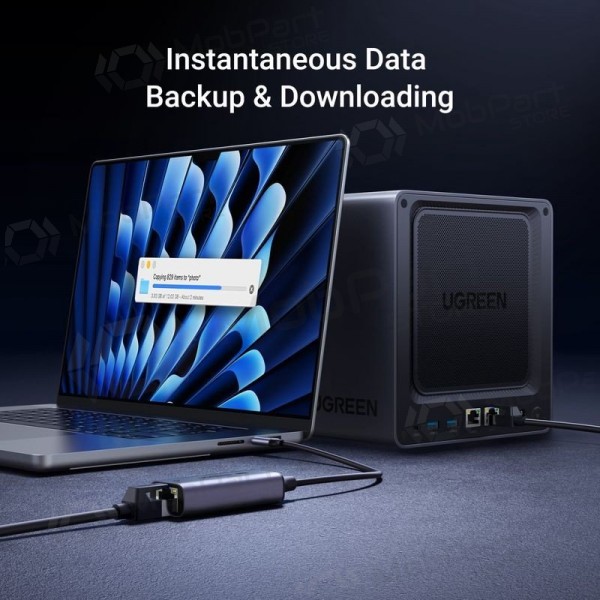 USB-C adapter Ugreen CM648 USB-C naar RJ45 grijs