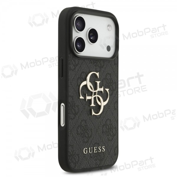 Apple iPhone 17 Pro hoesje - Guess PU 4G Metal Logo Strap (zwart)