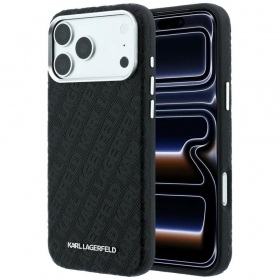 Apple iPhone 18 Pro hoesje - Karl Lagerfeld PU Grained Allover Semi Wrap MagSafe