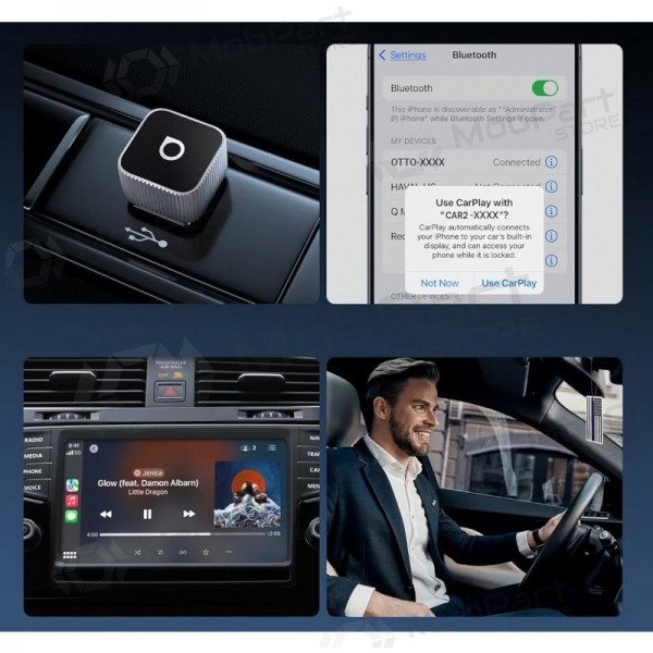 Draadloze CarPlay / Android Auto adapter Ottocast Mini Cube CP88-T2 zwart