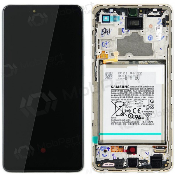 Samsung Galaxy A72 scherm (wit) (met een frame) (origineel)