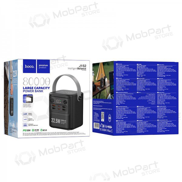 Externe batterij Power Bank Hoco J152 22.5W+PD20W 80000mAh zwart