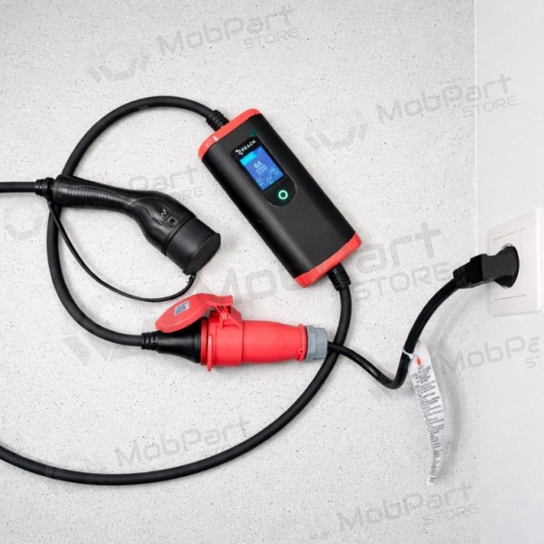 Adapter Reach CEE 16A 400 V naar 220 V Schuko zwart