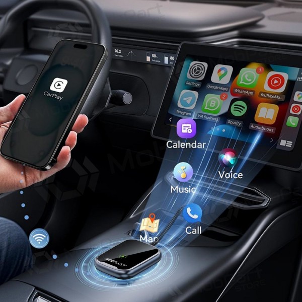 CarPlay adapter Acefast QC1 draadloze Android Auto zwart