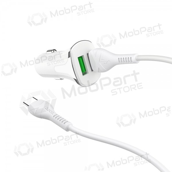 Lader automobilinis Hoco Z31 Quick Charge 3.0 (3.4A) x 2 USB + Type-C (wit)