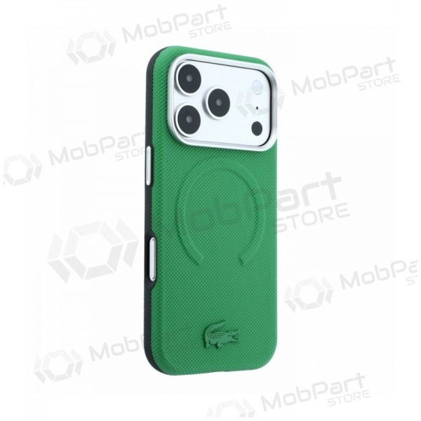 Apple iPhone 18 Pro hoesje - Lacoste PVC Petit Pique Semi Wrap Embossed MagSafe (groen)