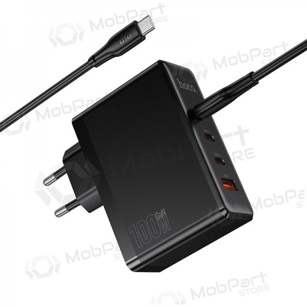 Hoco N85 100 W netlader 3x USB-C + USB-A met USB-C kabel 2 m zwart