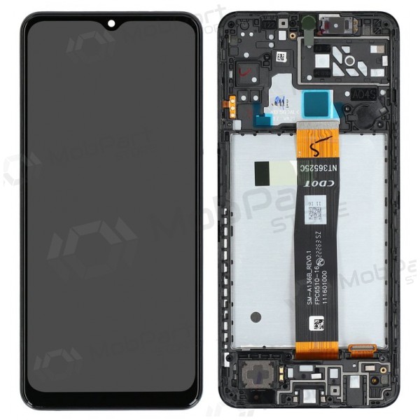 Samsung Galaxy A04s scherm (zwart) (met een frame) (origineel)