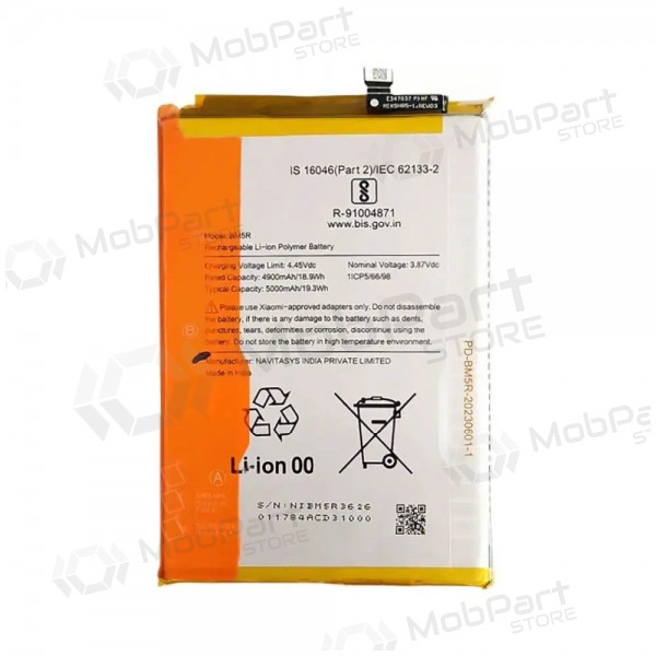 Xiaomi Redmi 12 4G, 12 5G, Poco M6 Pro 5G batterij, akumuliatorius (BM5R) (Premium)