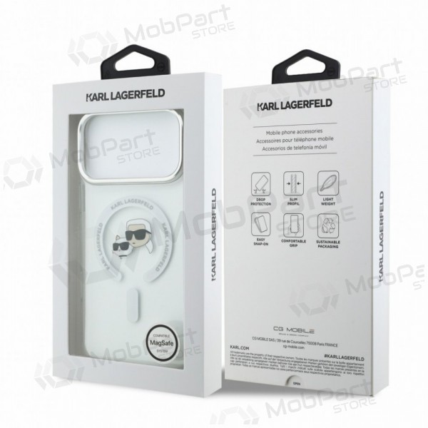 Apple iPhone 18 Pro hoesje - Karl Lagerfeld IML K&CH Heads Metal Frame MagSafe (transparant)