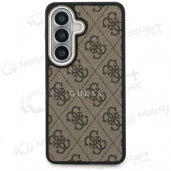 Samsung Galaxy S26 hoesje - Guess PU Leather 4G Gold Frame Magnetic (bruin)