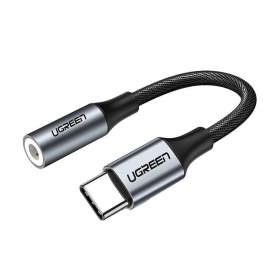 Audioadapter Ugreen AV161 USB-C naar 3.5 mm grijs