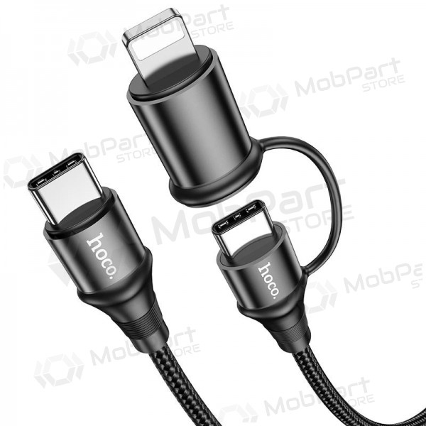 USB kabel Hoco X50 2-in-1 Exquisito Type-C - Type-C / Lightning 1.0m (zwart)