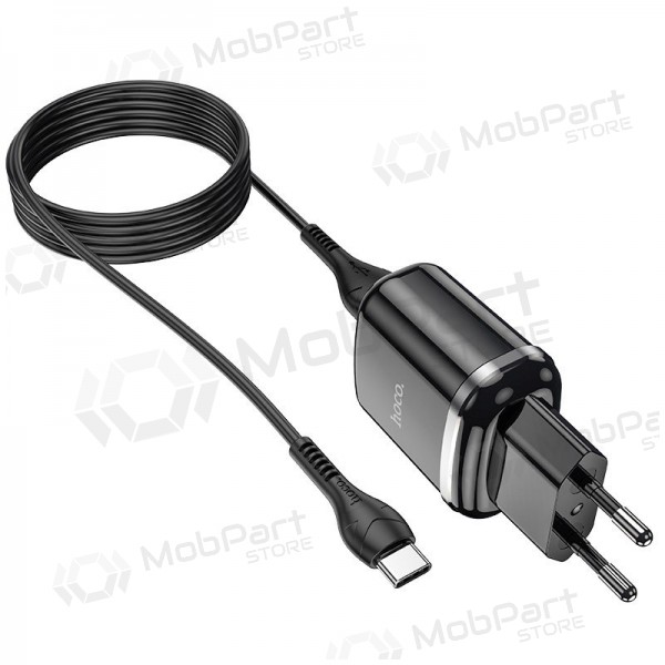 Lader Hoco N4 + Type-C (2.4A) (zwart)