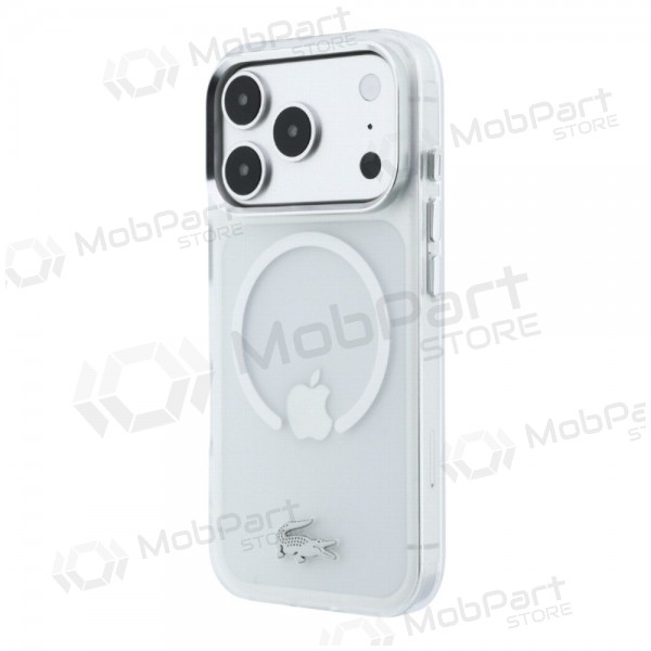 Apple iPhone 18 Pro Max hoesje - Lacoste IML Frosted Petit Pique Metal Logo MagSafe (transparant)