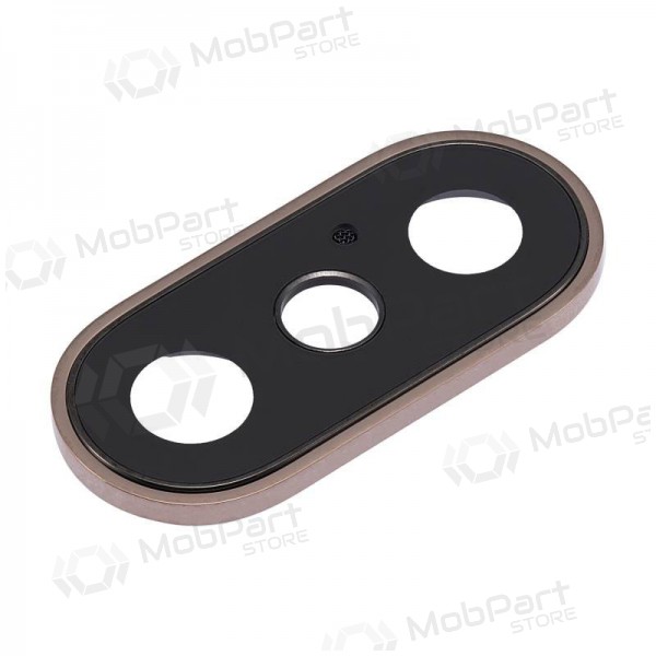 Apple iPhone XS / XS Max camera glas (gouden) (met een frame)